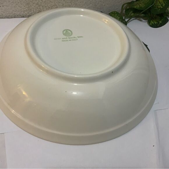 Vintage Ciao Italia Large Pasta Bowl Over and Back Inc Italy 12 3/4" - Picture 5 of 5